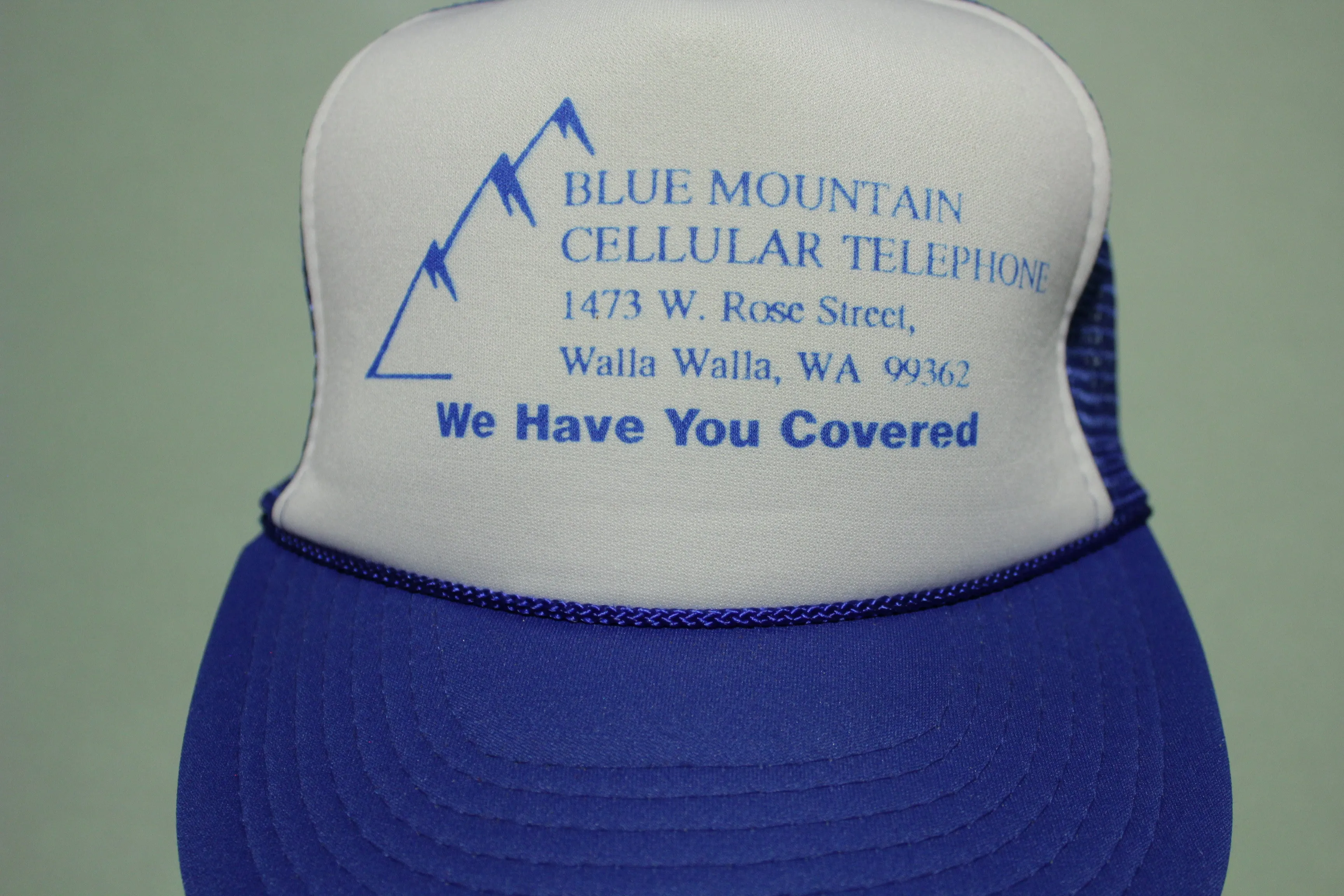 Blue Mountain Cellular Telephone Vintage 80's Adjustable Back Snapback Hat