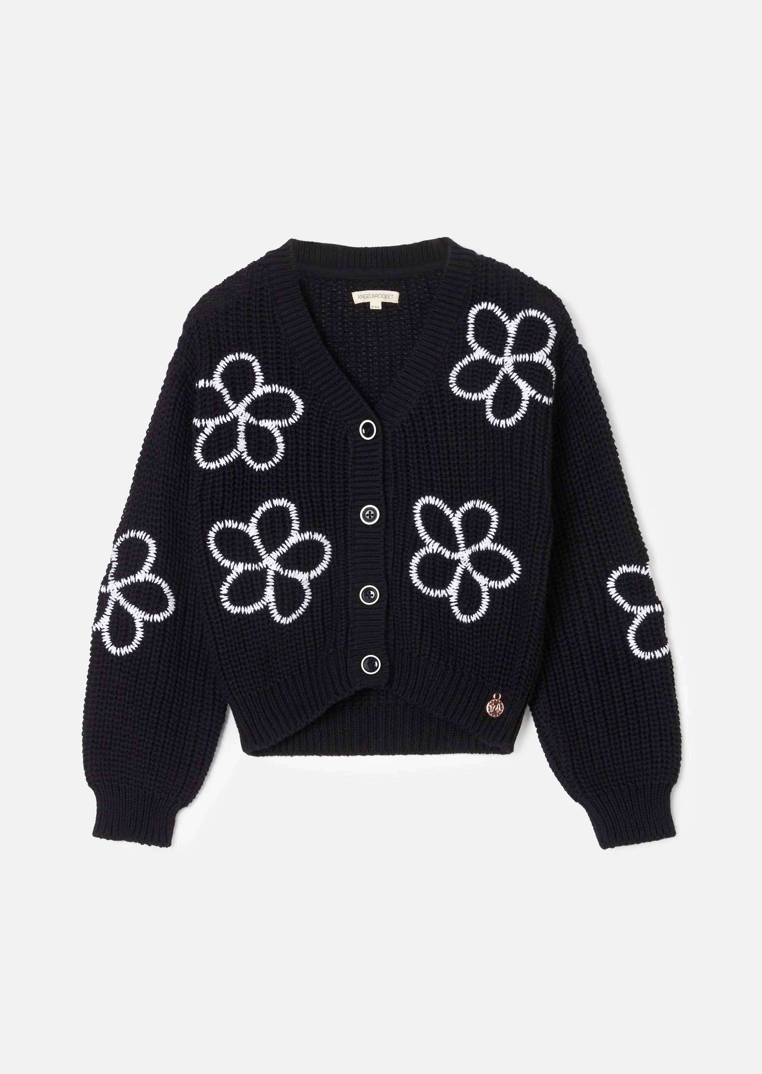 Bonnie Black Flower Cardi