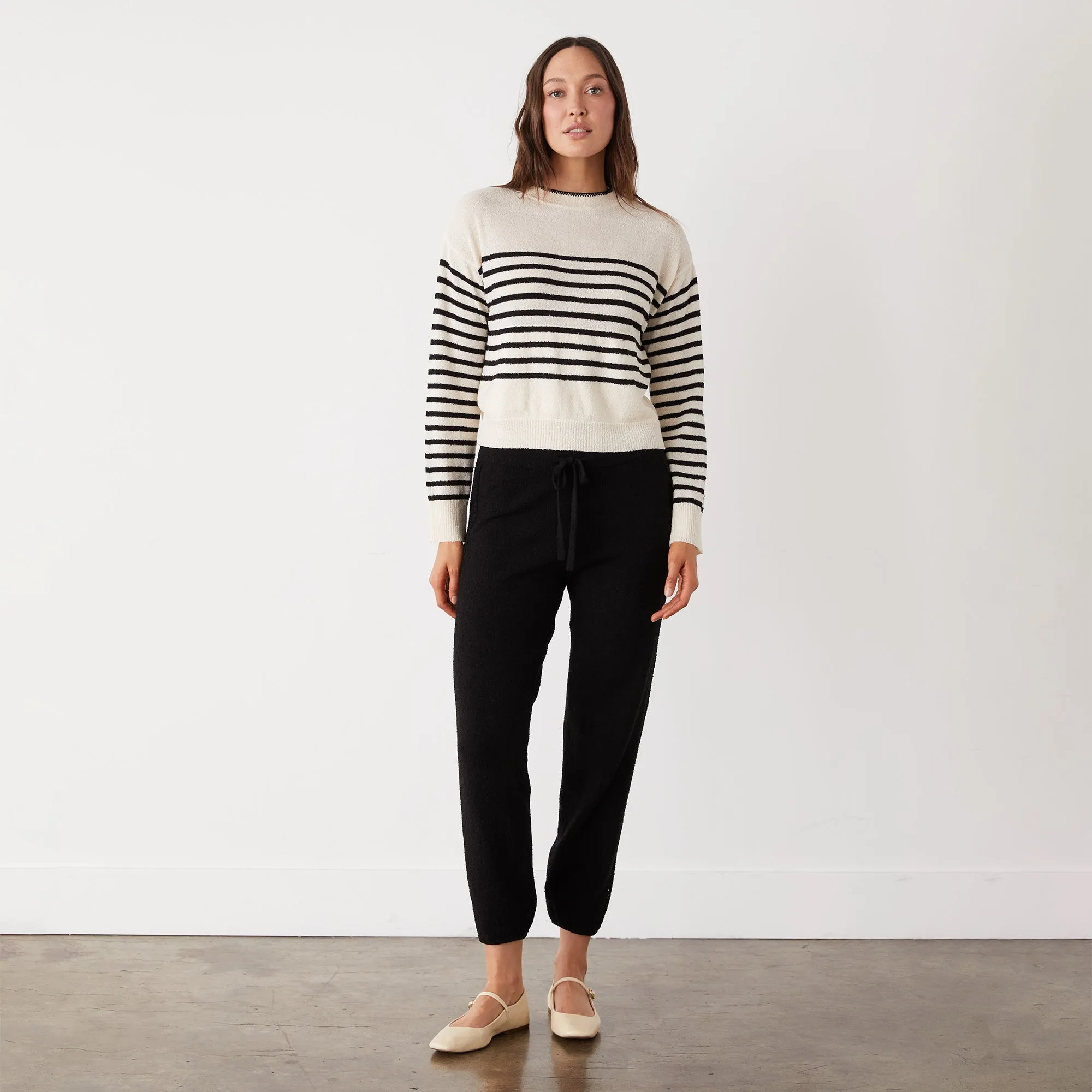 Boucle Knit Stripe Sweater