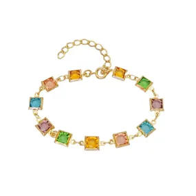 BRACELET SQUARE CRYSTAL COLORS