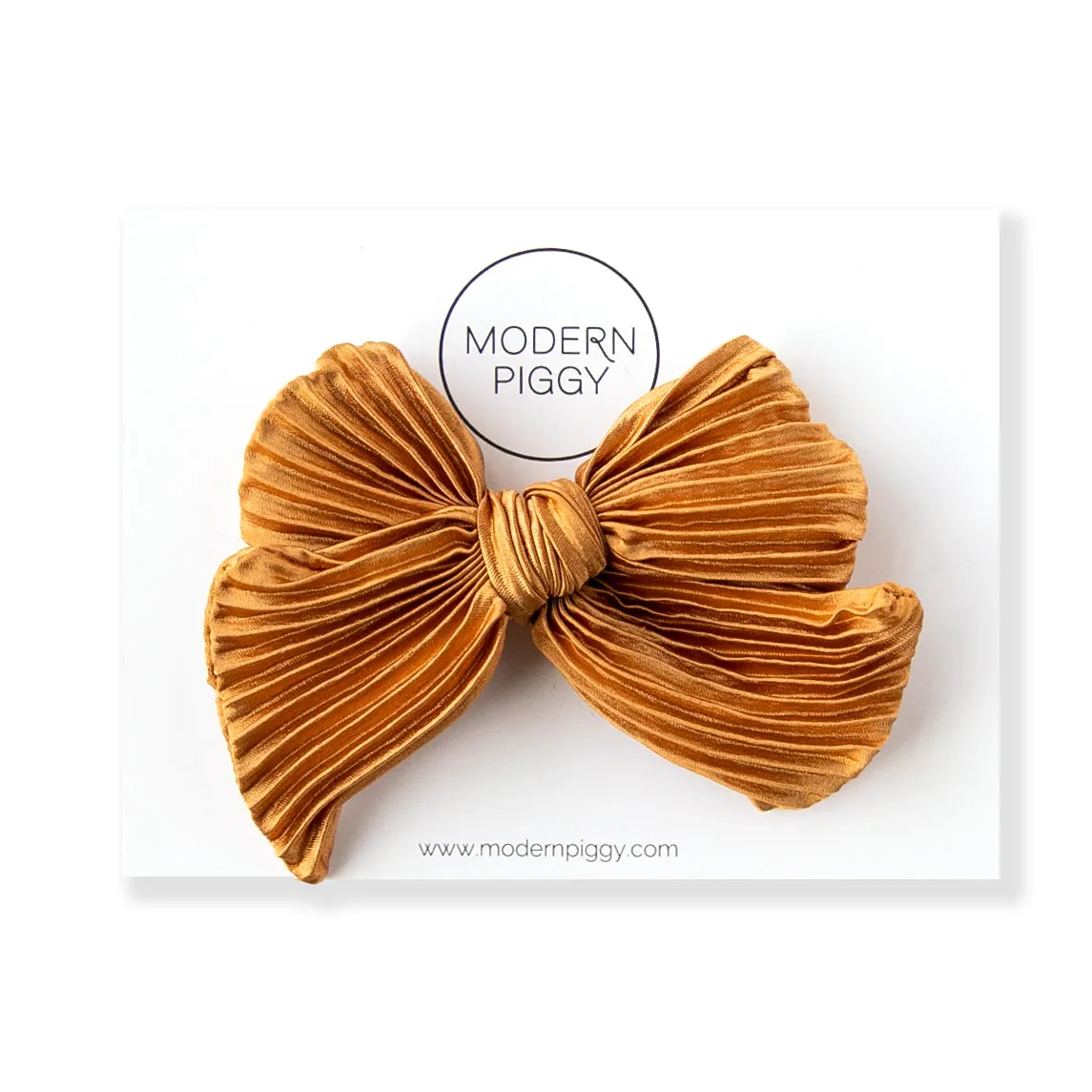 Caramel | Plisse Oversized Hand-tied Bow