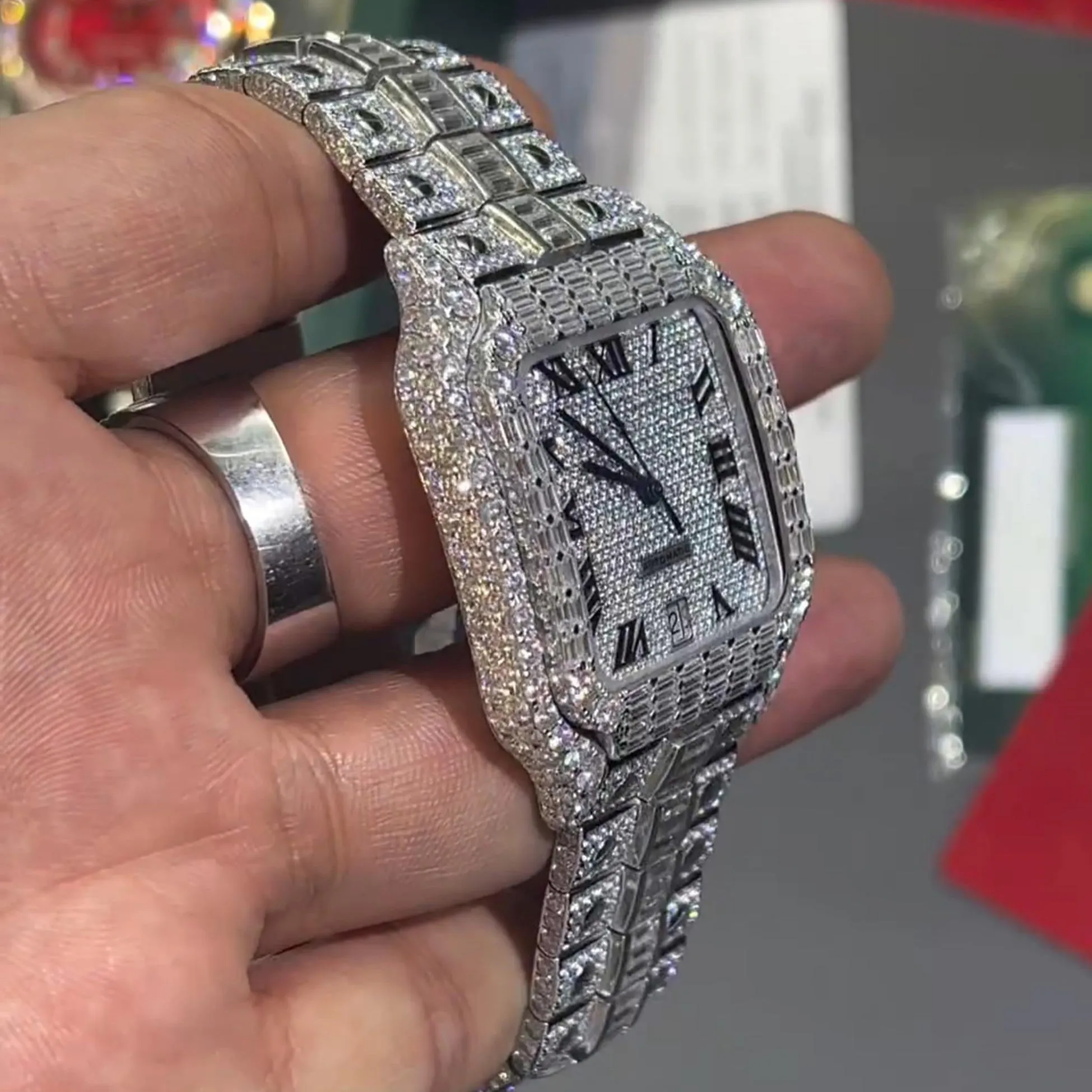 Cartier Moissanite Diamond Watch w 50