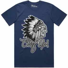 CHIEF UP : Navy Blue Sneaker Tees Shirt