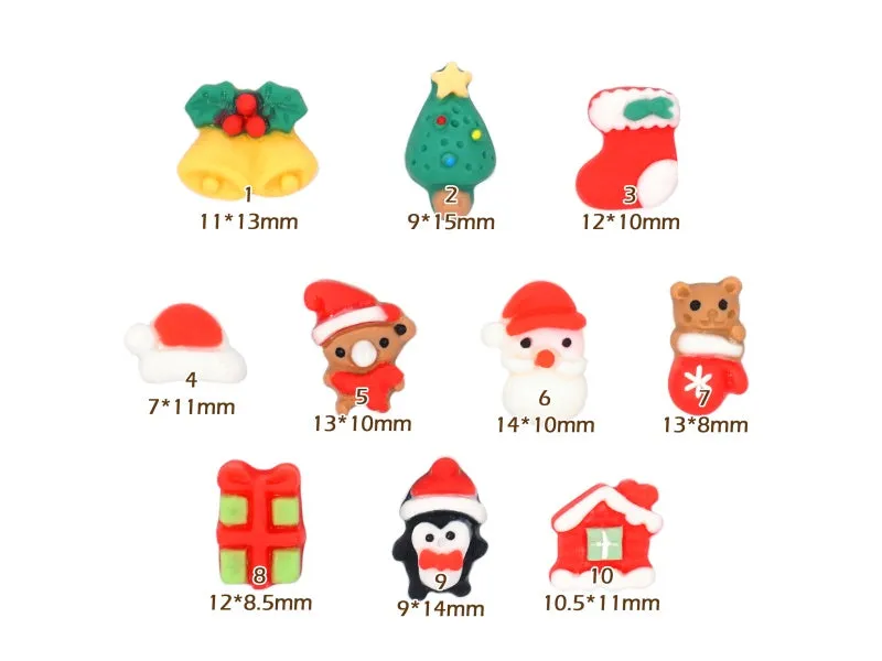 Christmas Element Nail Art Decorations - 5 pcs