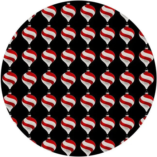 Christmas Ornament Black Round Pebble Placemat (s/4)