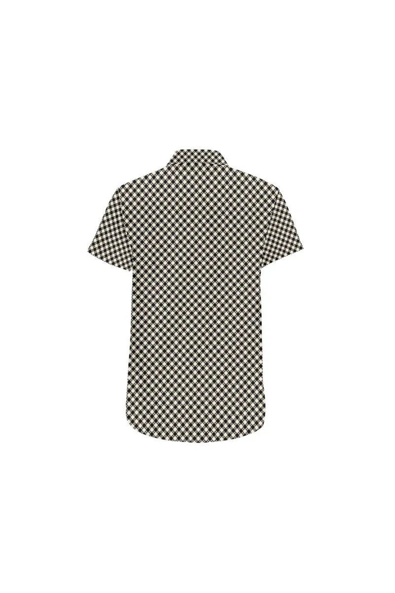 Circle in Squares Men's Short Sleeve Shirt