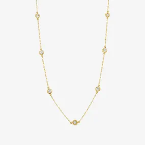 Classic 9 Diamonds By The Yard 0.90CT Necklace