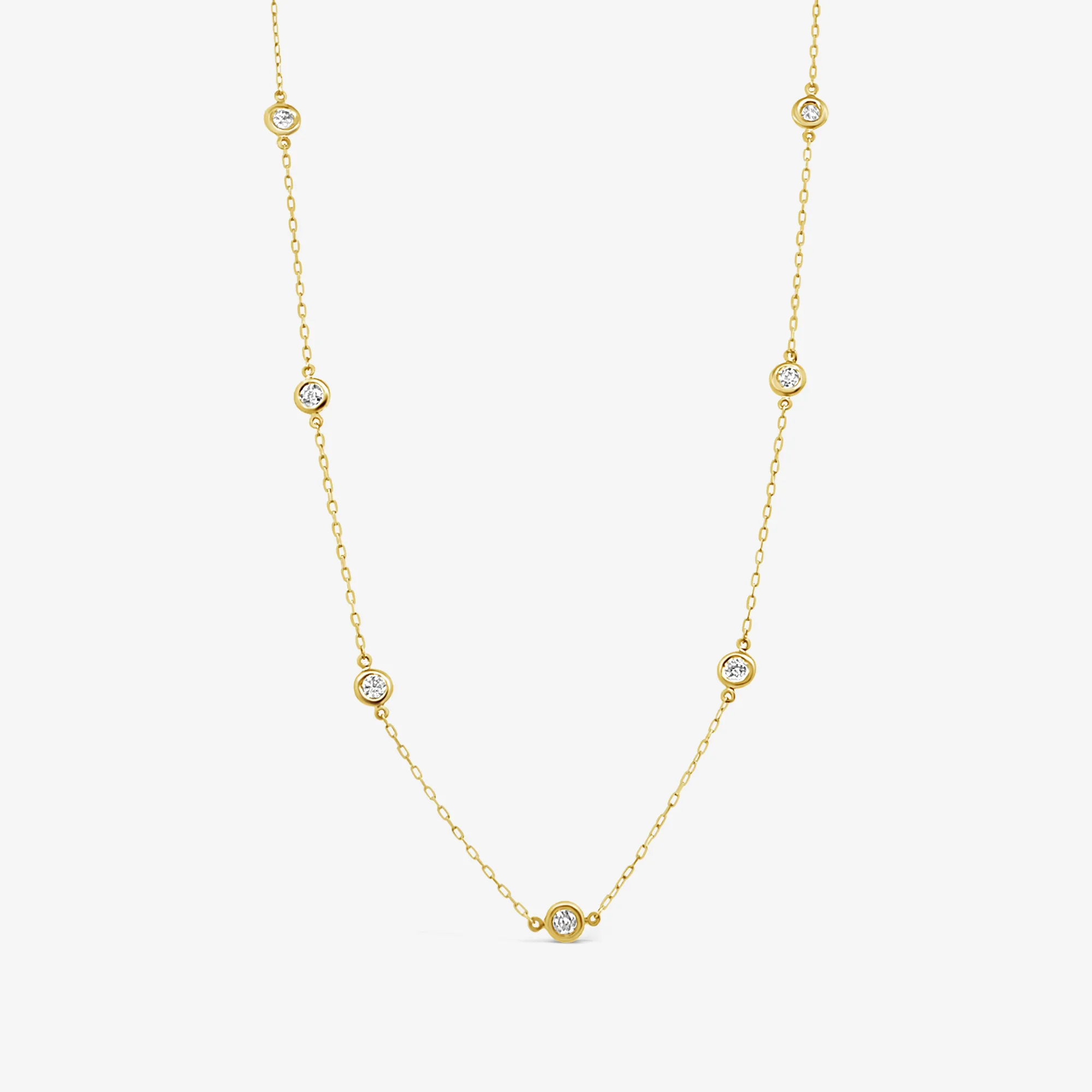 Classic 9 Diamonds By The Yard 0.90CT Necklace