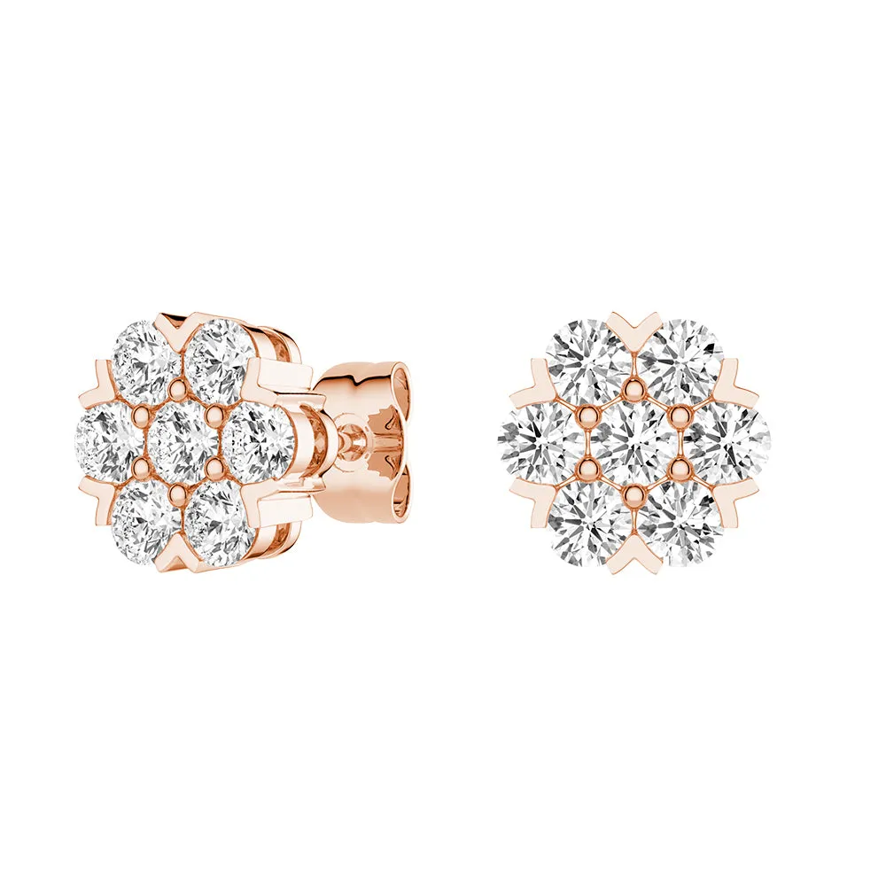 Classic Cluster Flower Moissanite Earrings