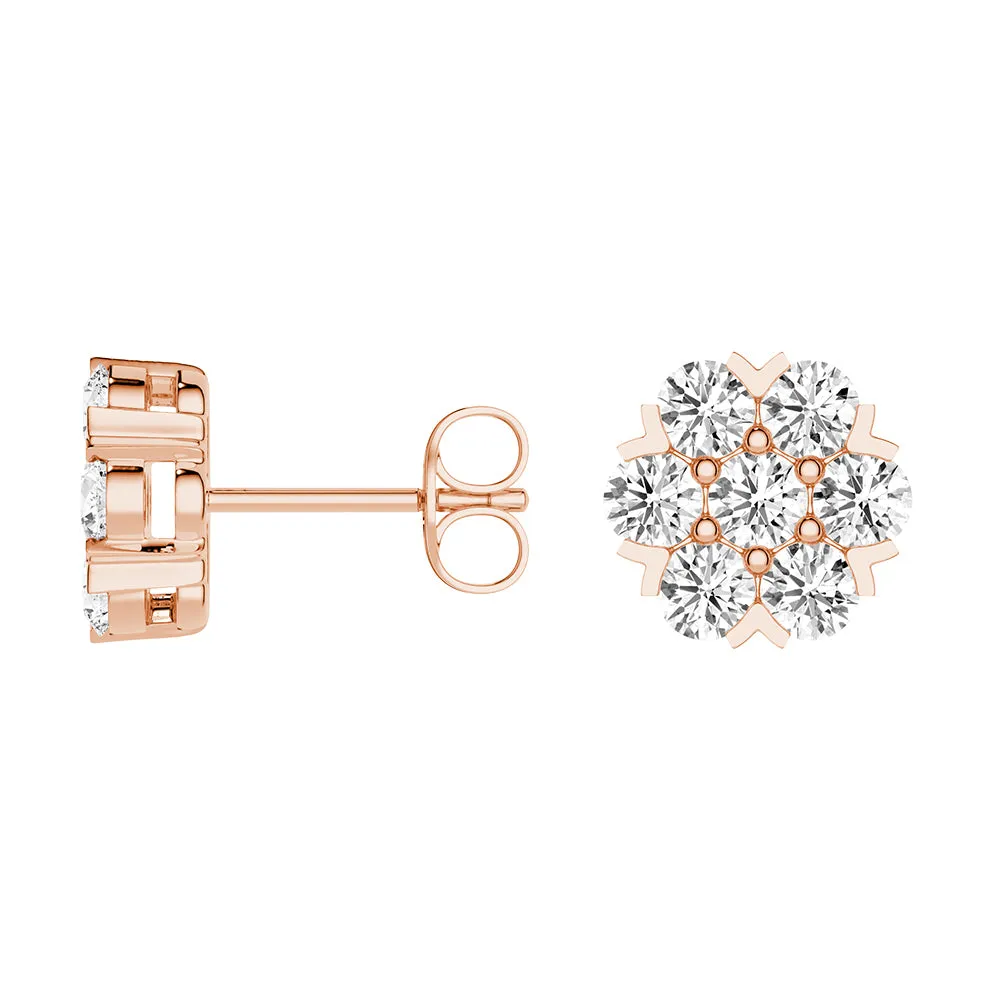 Classic Cluster Flower Moissanite Earrings