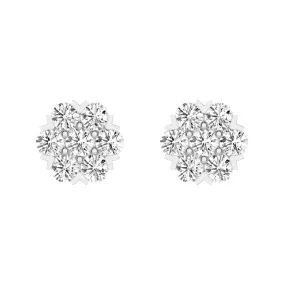 Classic Cluster Flower Moissanite Earrings