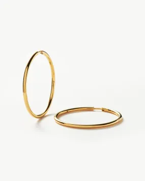 Classic Large Hoop Earrings | 18ct Gold Plated Vermeil