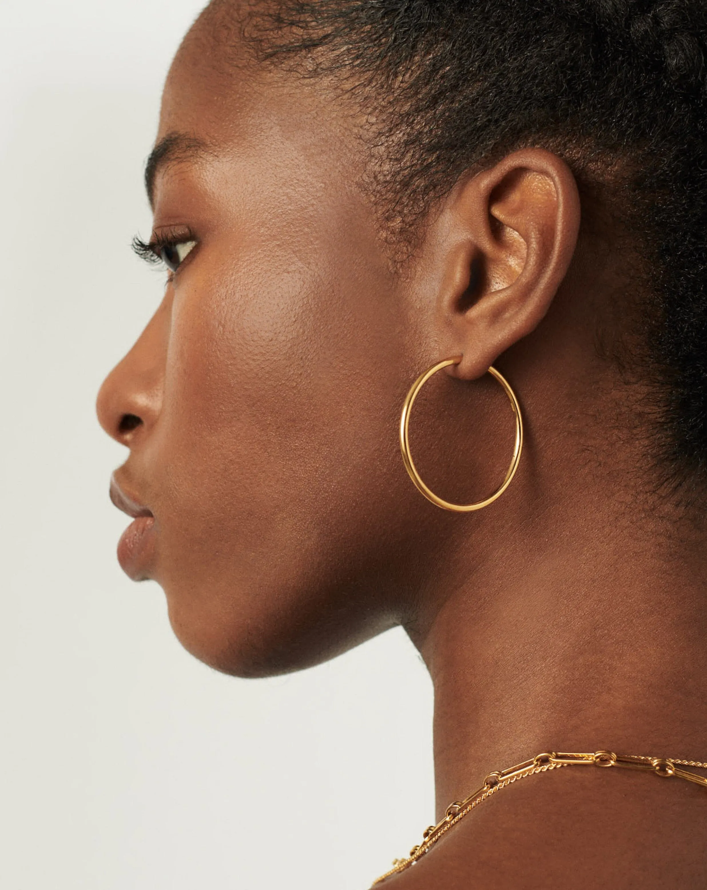 Classic Large Hoop Earrings | 18ct Gold Plated Vermeil