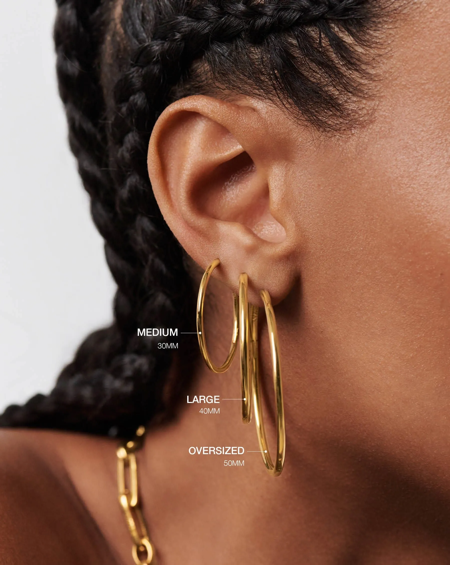 Classic Large Hoop Earrings | 18ct Gold Plated Vermeil