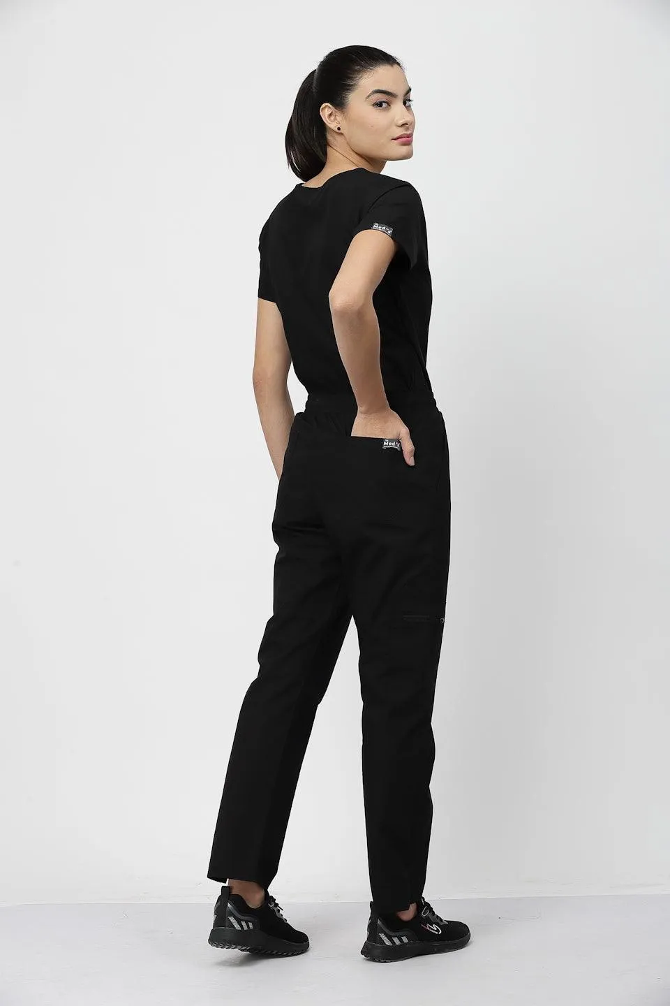 Classic Straight Pant Scrub - (Black) (Women's)