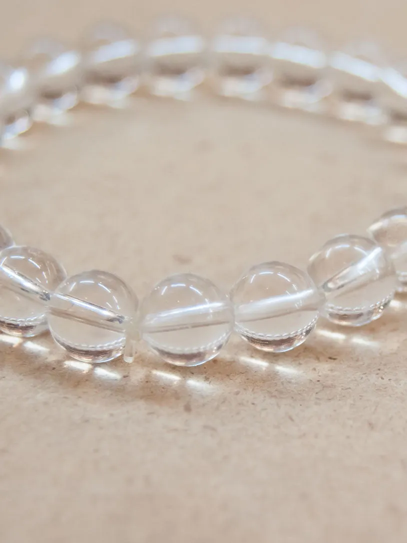 Clear Crystal Quartz Mala Bracelet