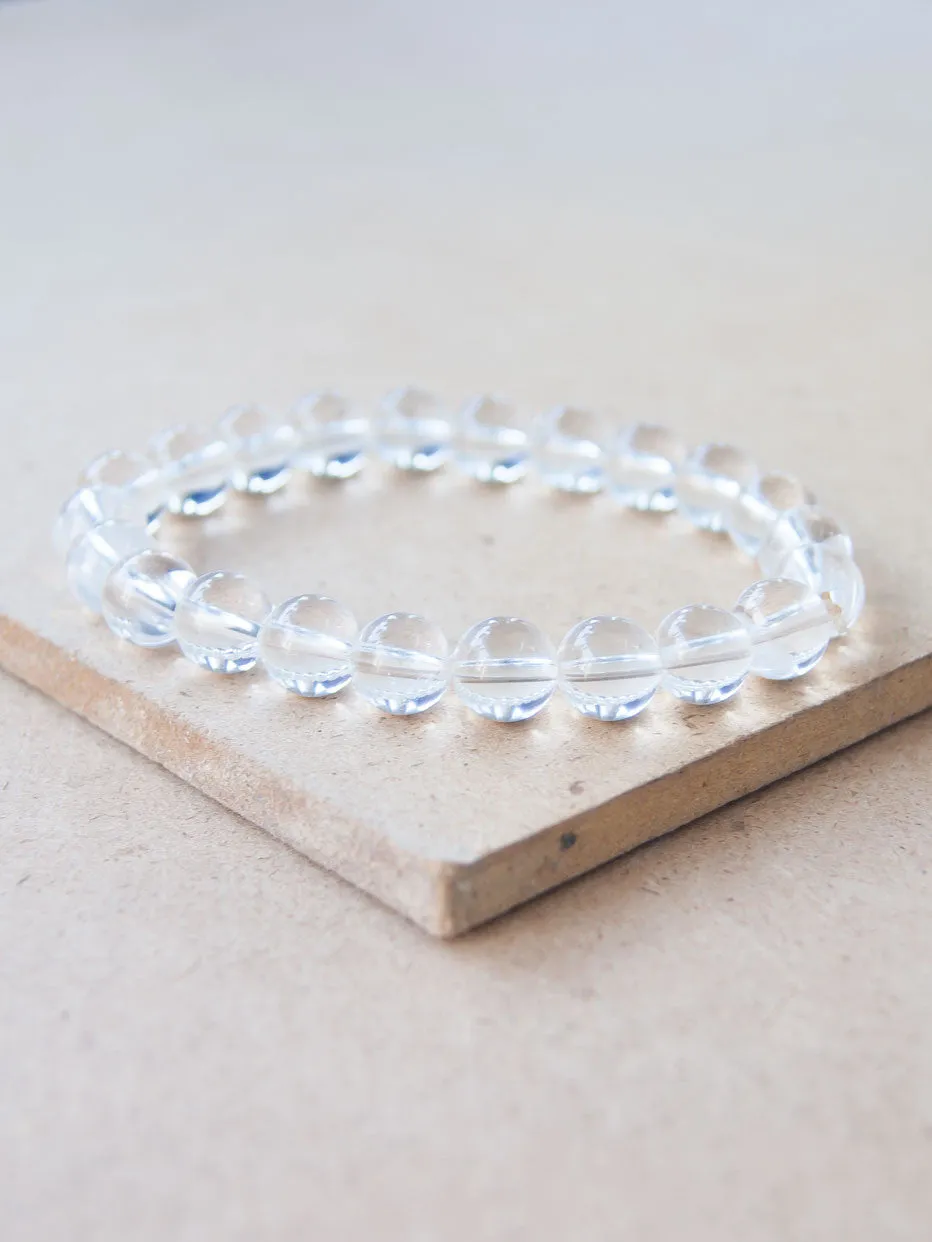 Clear Crystal Quartz Mala Bracelet