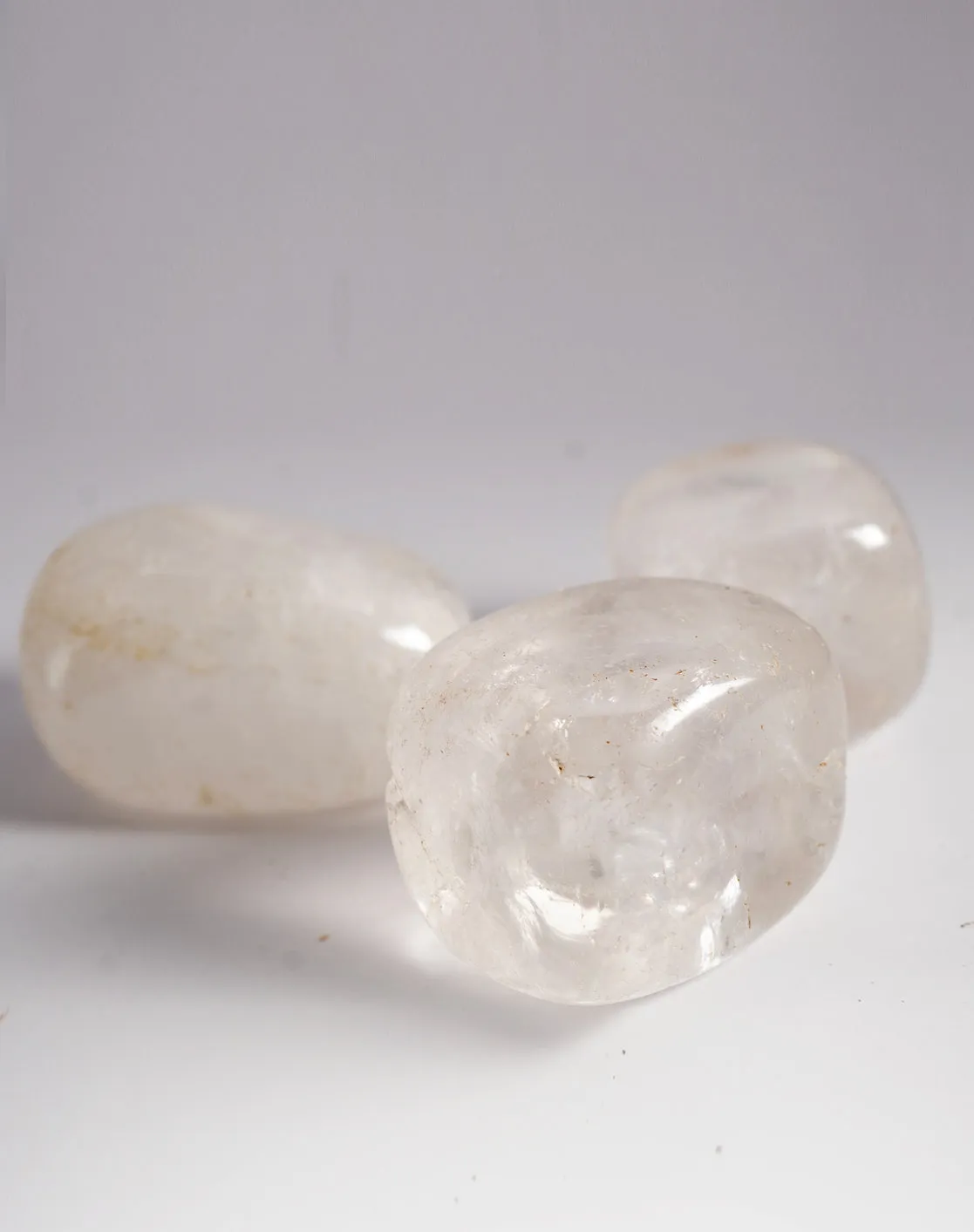 Clear Quartz Tumbled Crystals Set of 3 (1 Inch)