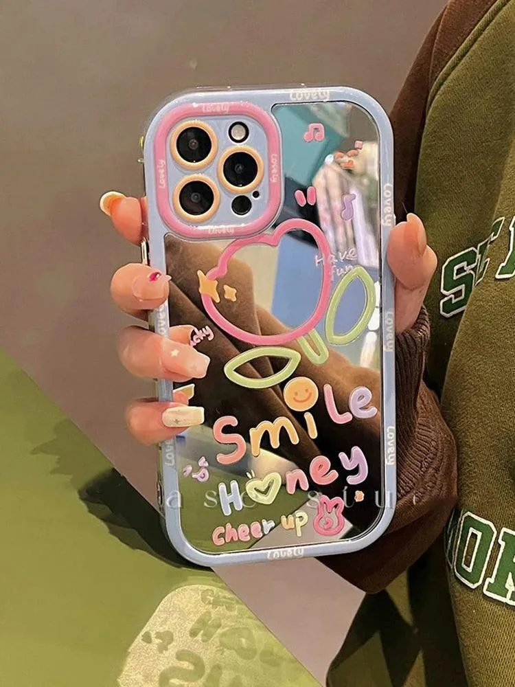 Colorful Flower Mirror - ACPC Cute Phone Case For iPhone 13 Pro Max, 11, 12, and 14