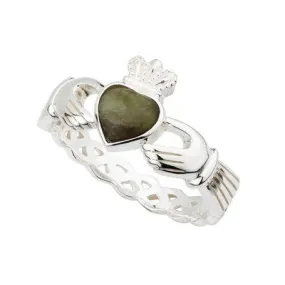 Connemara Marble Claddagh Sterling Silver