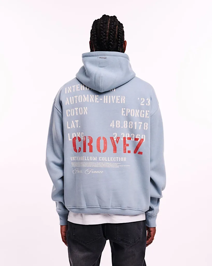 CROYEZ INTERBELLUM HOODIE - DUST BLUE/VINTAGE WHITE