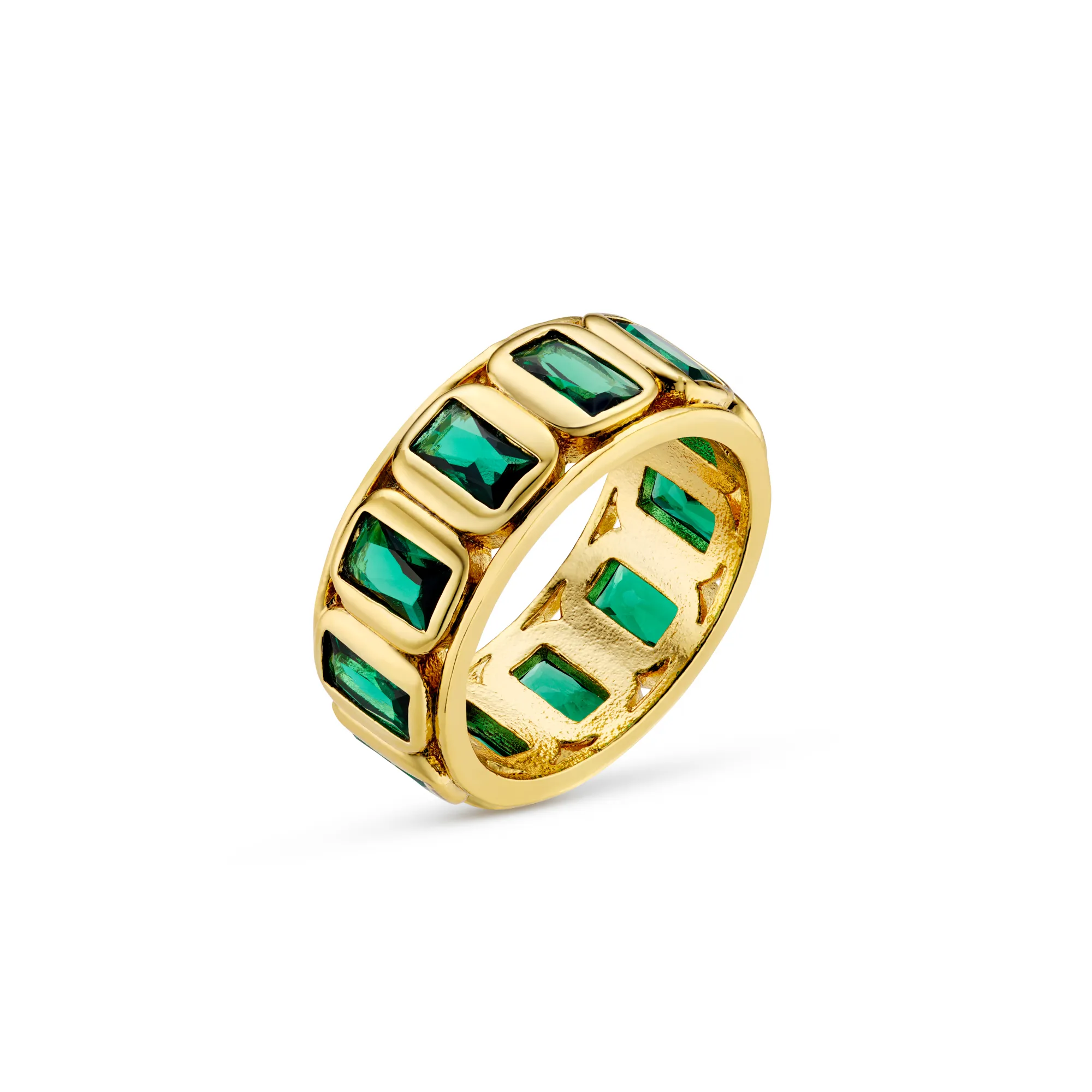 Crystal Baguette Ring - Emerald