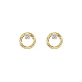 Diamond Accent Circle Stud Earrings