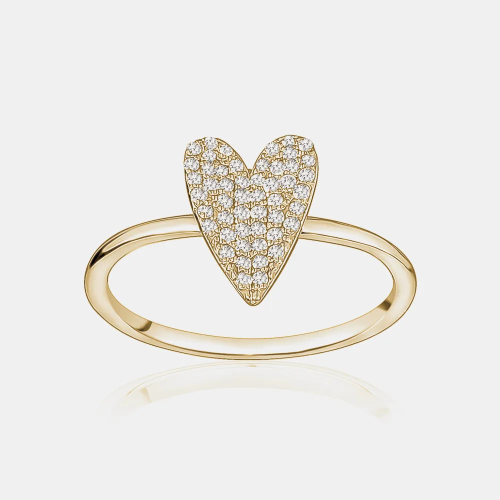 Diamond Elongated Heart Ring