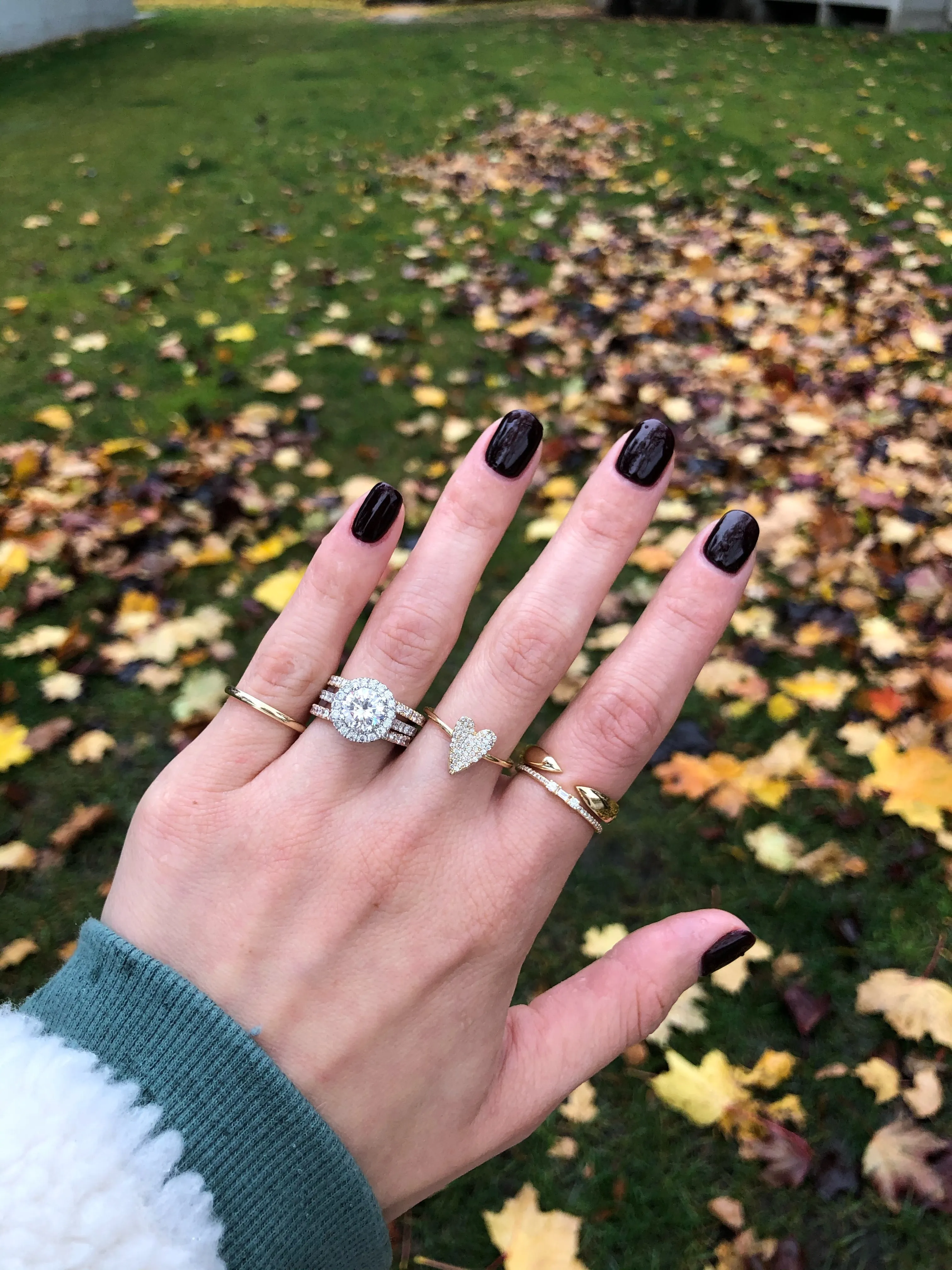 Diamond Elongated Heart Ring