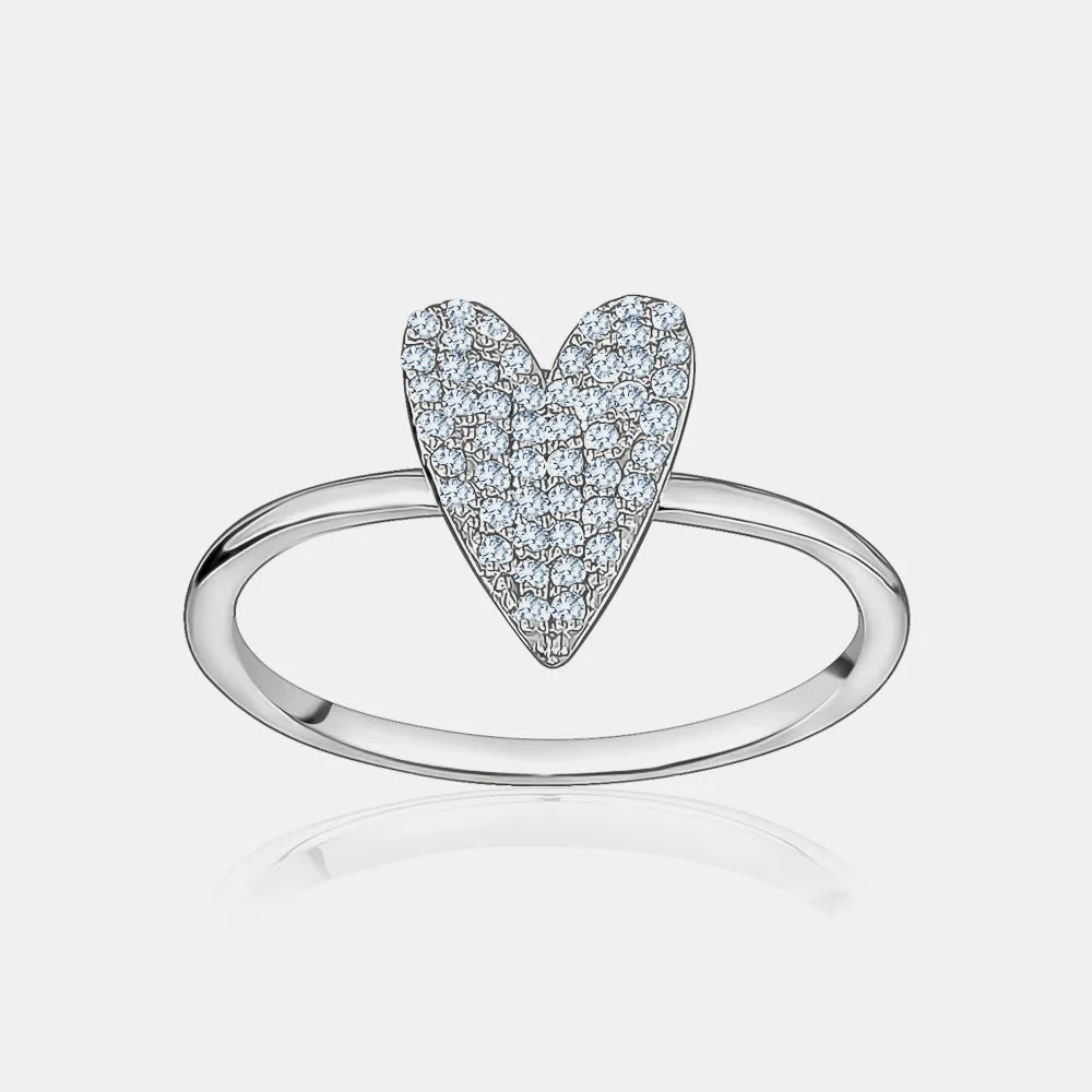 Diamond Elongated Heart Ring