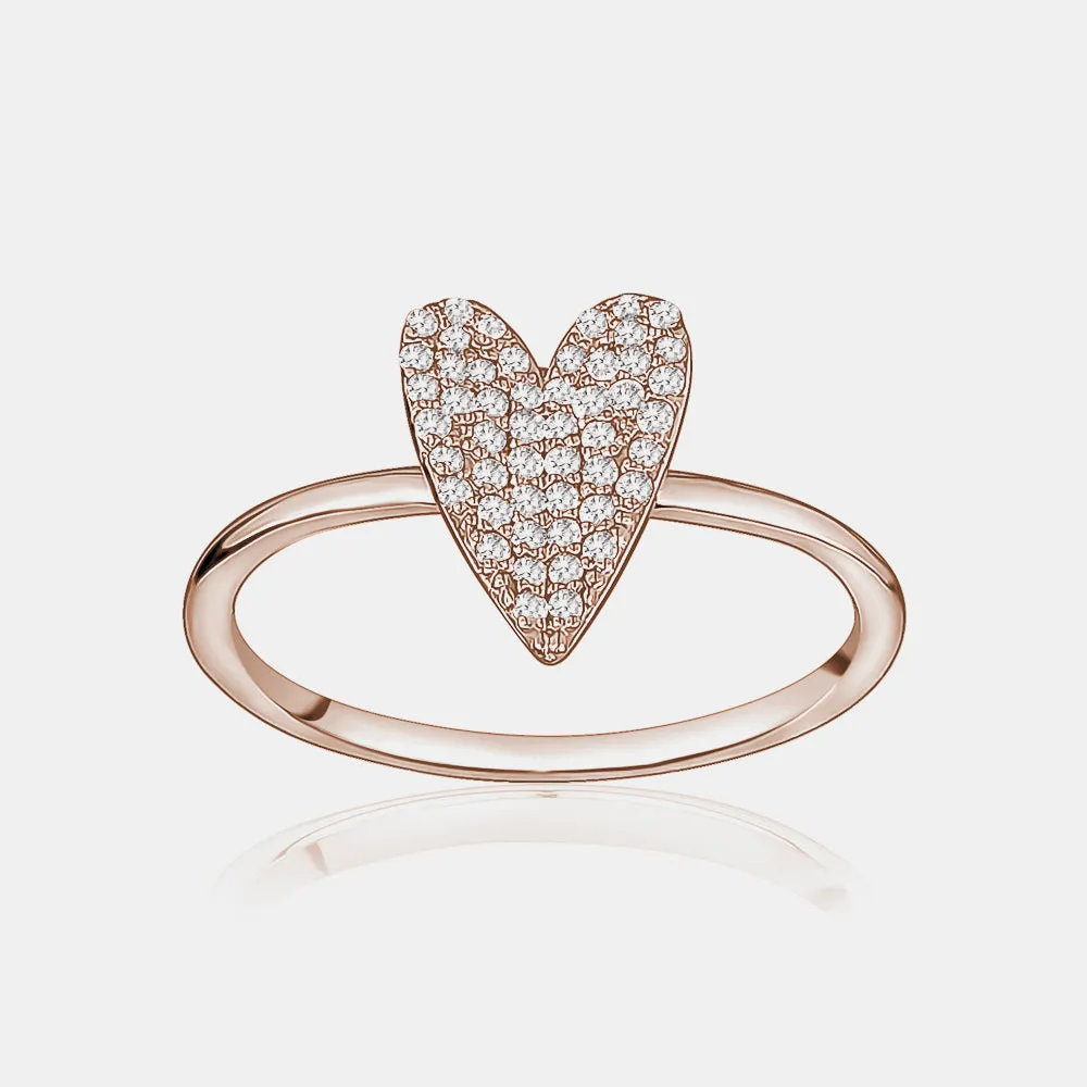 Diamond Elongated Heart Ring