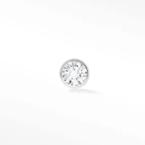 Diamond Flat Back Earring Diamond Bezel 14k White