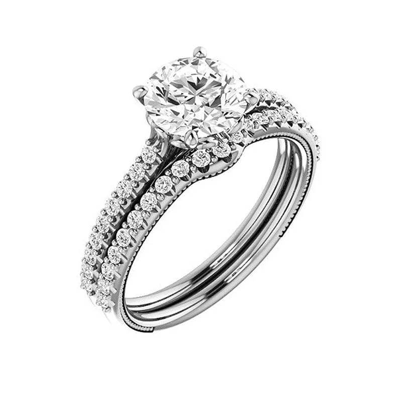 Diamond Round Vintage Ring - 925 Sterling Silver