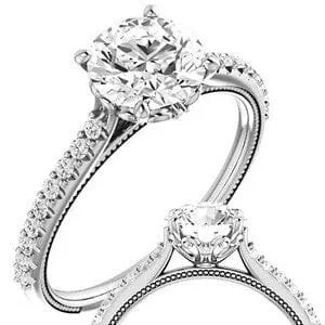 Diamond Round Vintage Ring - 925 Sterling Silver