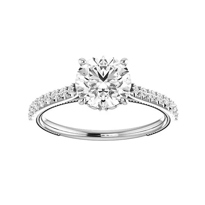 Diamond Round Vintage Ring - 925 Sterling Silver