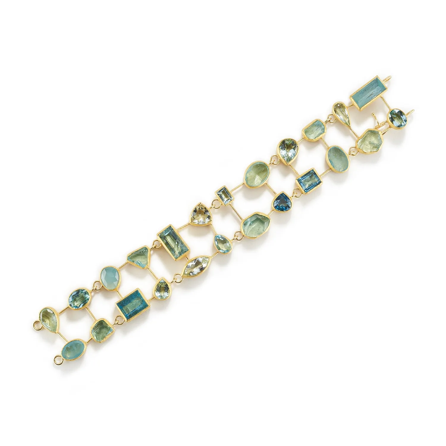 Double Row Aquamarine Bracelet