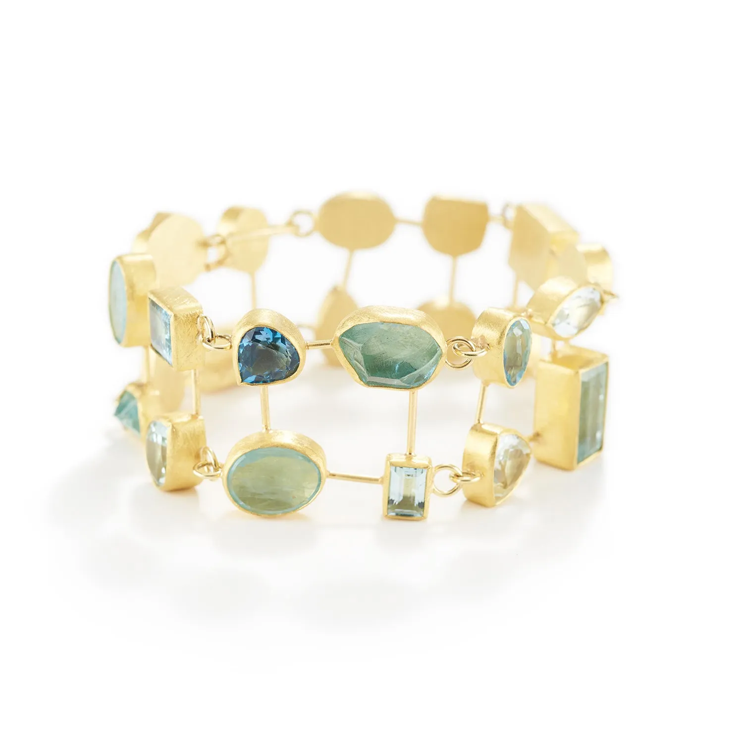 Double Row Aquamarine Bracelet