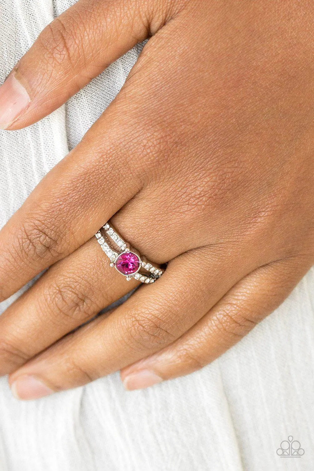 Dream Sparkle Pink Rhinestone Ring - Paparazzi Accessories