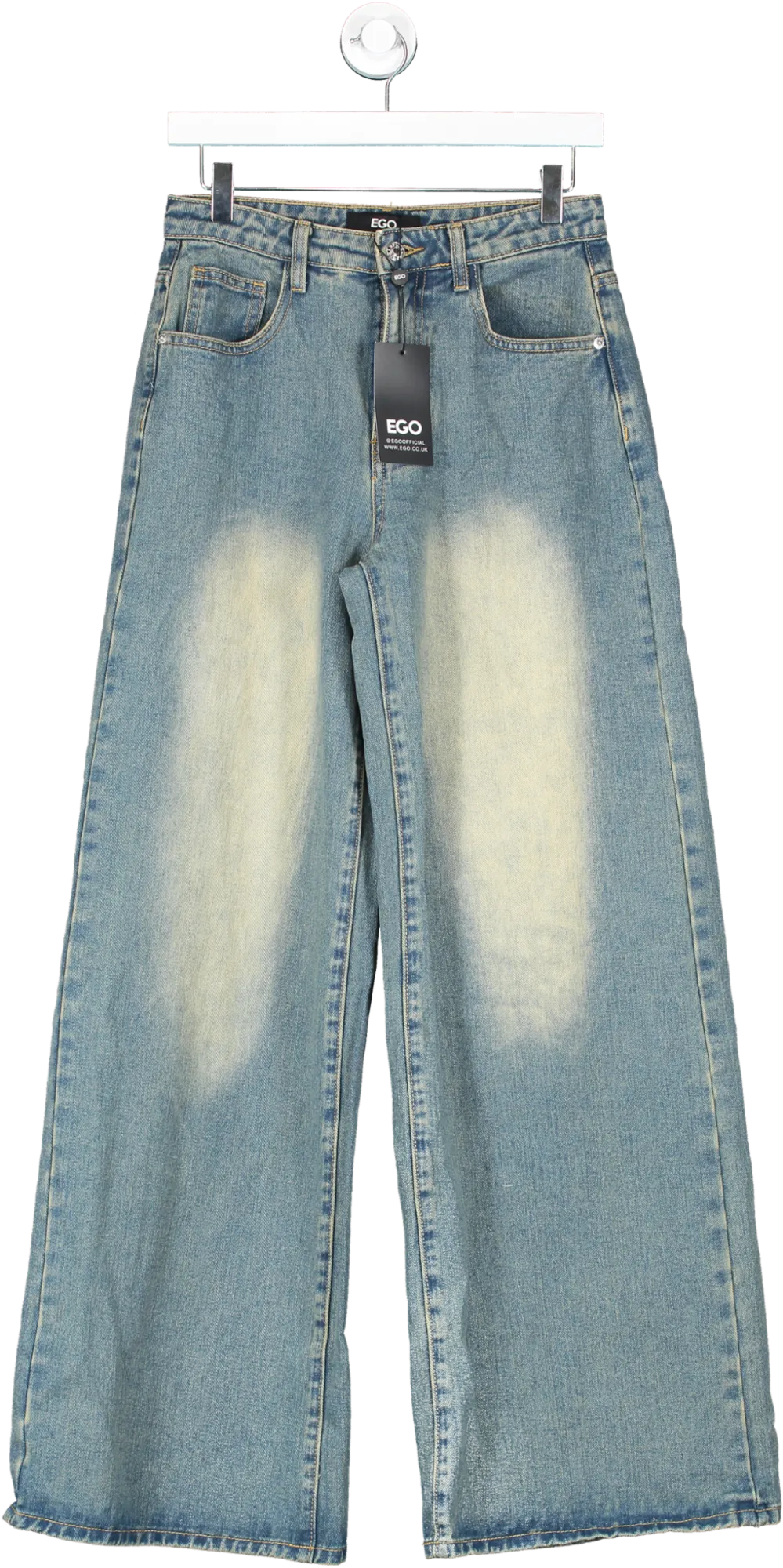 Ego Blue Low Rise Wide Leg 90s Denim Jeans UK 6