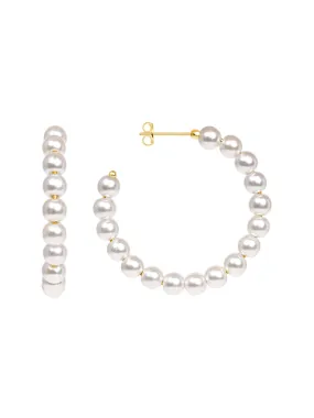 Ella Pearl Hoop Earrings