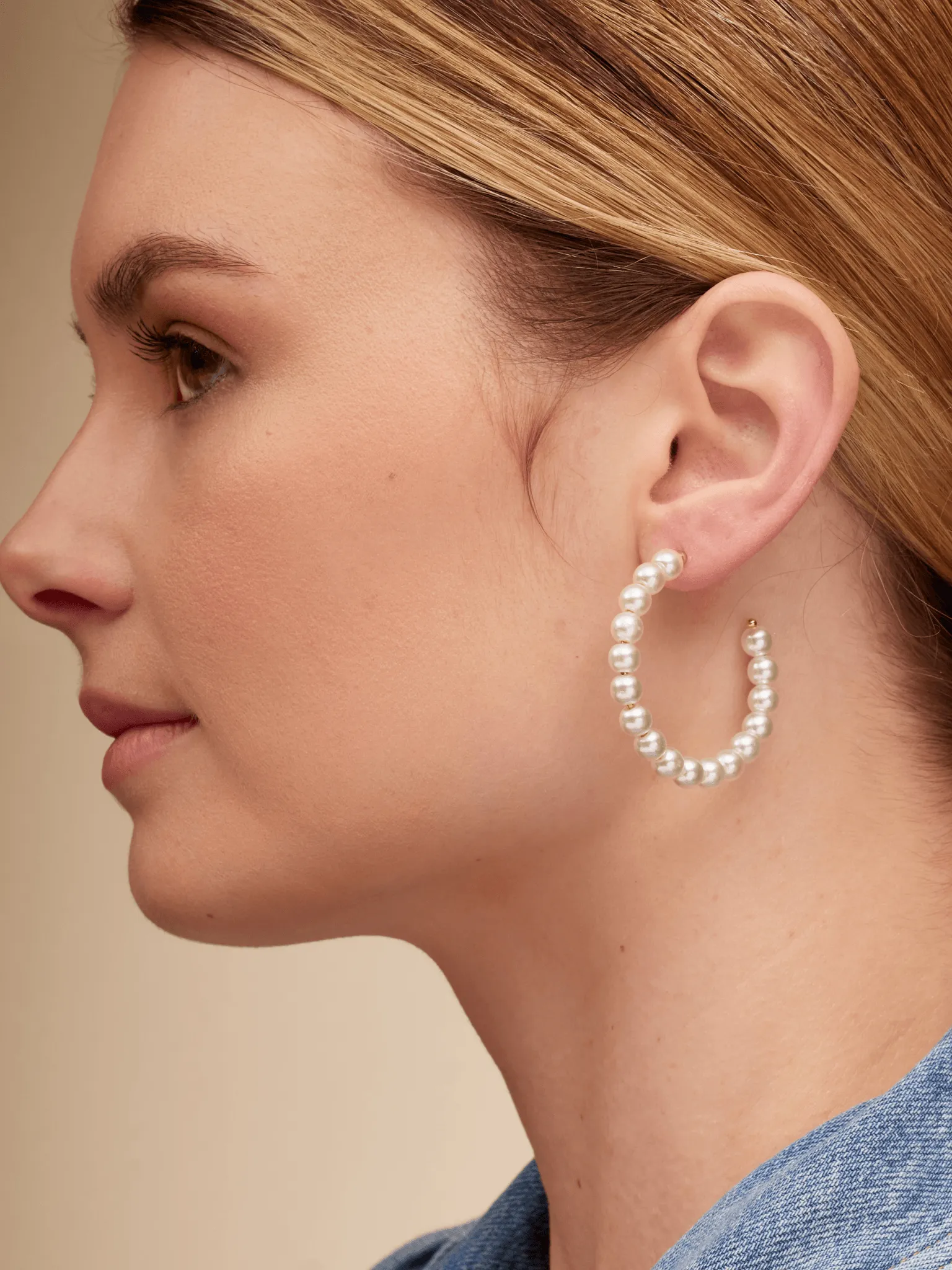 Ella Pearl Hoop Earrings