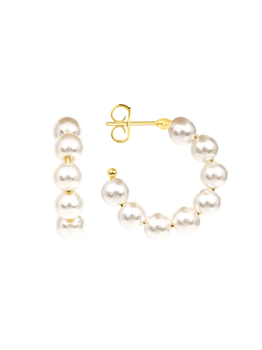 Ella Pearl Hoop Earrings