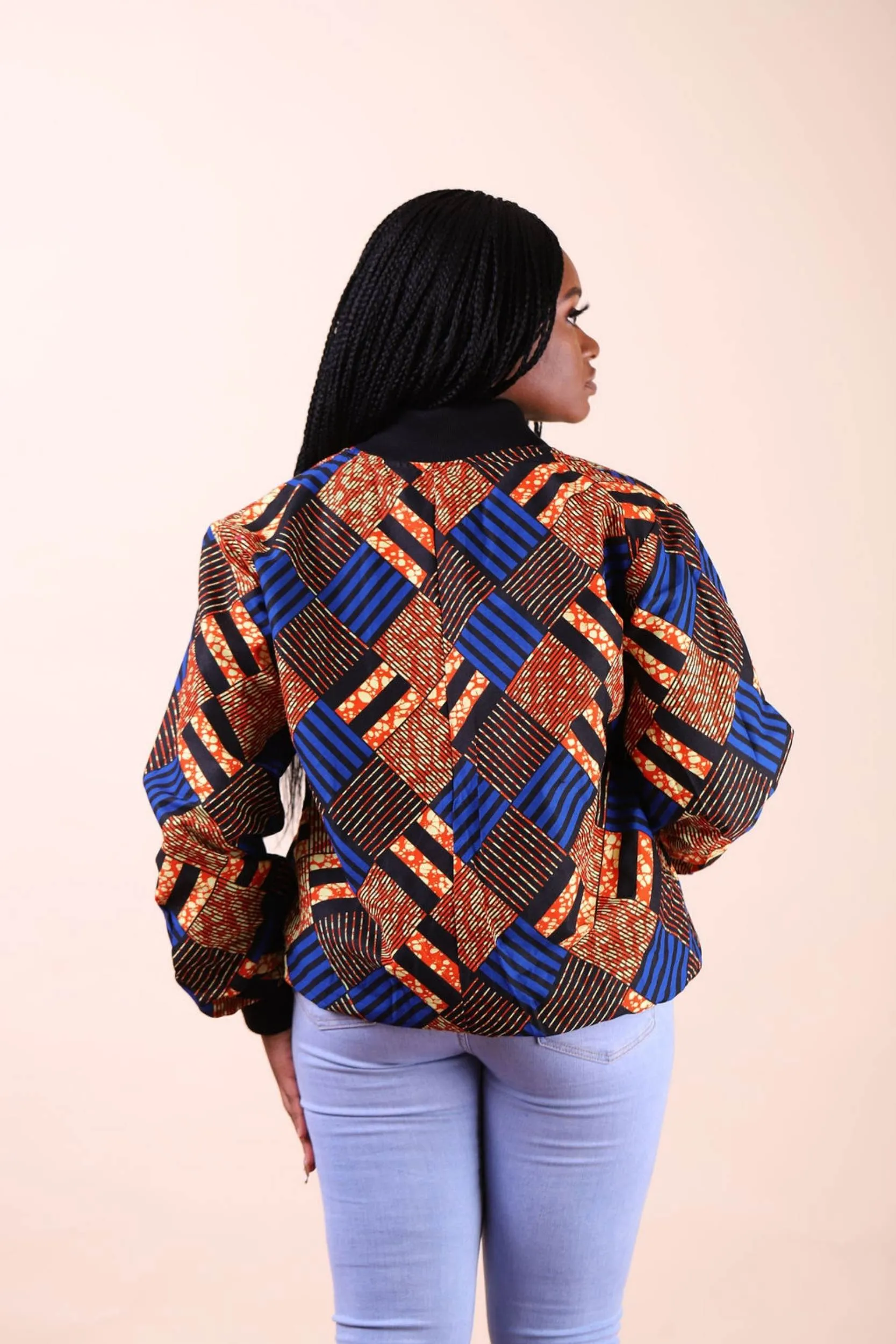 ENAN Unisex Reversible African Print Bomber Jacket