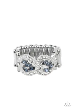 Engagement Party Posh Blue Rhinestone Ring - Paparazzi Accessories