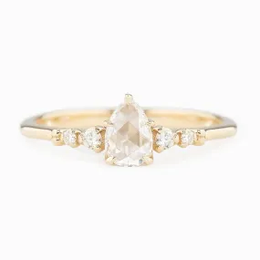 Estel Luxe 0.25ct Pear Rose Cut Diamond Ring, 14K Yellow Gold (One of a kind)