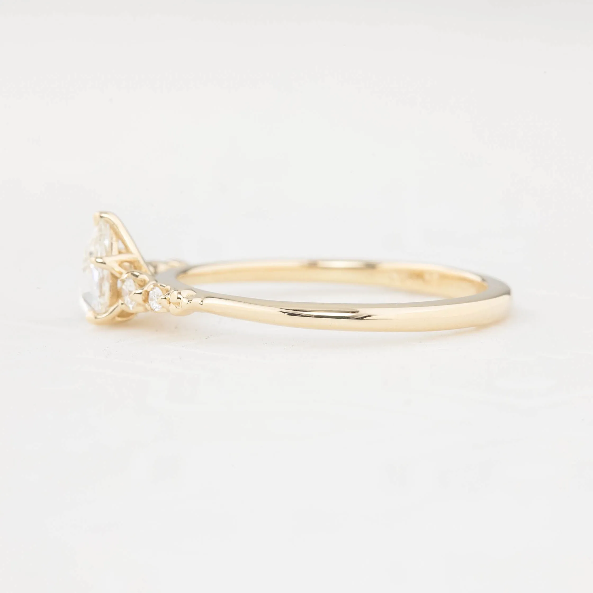 Estel Luxe 0.25ct Pear Rose Cut Diamond Ring, 14K Yellow Gold (One of a kind)