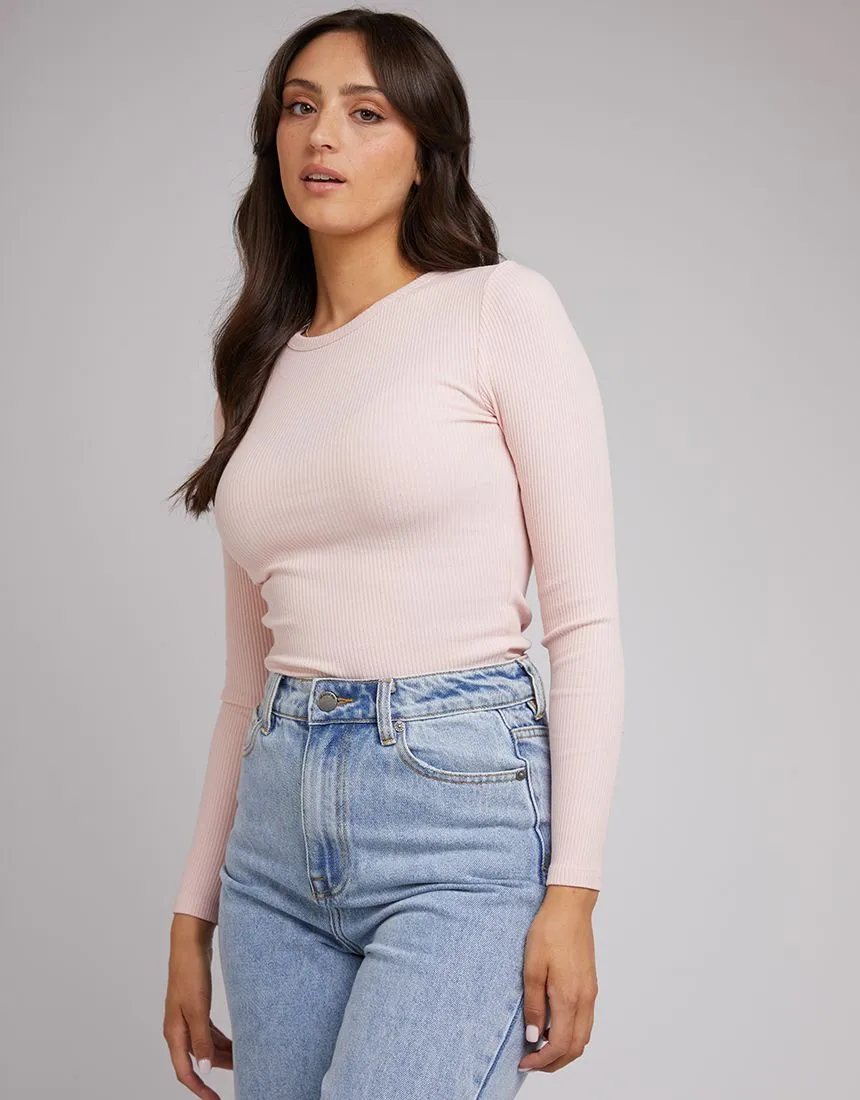 Eve Rib Baby Long Sleeve Tee (Pale Pink)