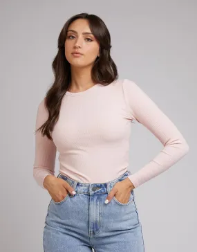 Eve Rib Baby Long Sleeve Tee (Pale Pink)