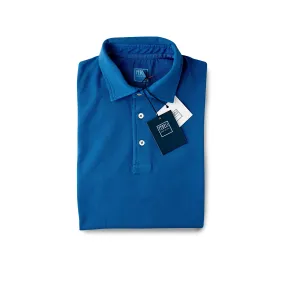 Fedeli Classic Short Sleeve Knitted Piqué Polo Shirt Riviera Blue