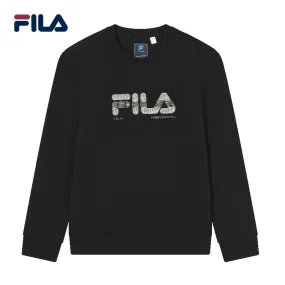 FILA CORE Men's DESIGN MUSEUM DENMARK WHITE LINE BLUE Pullover Sweater in Black (Unisex)